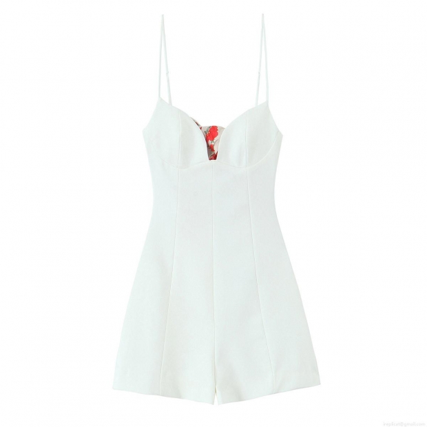 Women's Summer Sexy Strappy Jumpsuit Floral Print Silk Scarf Tie Sleeveless Polyester Spandex Short Romper For Beach Party Vacation Slim Fit