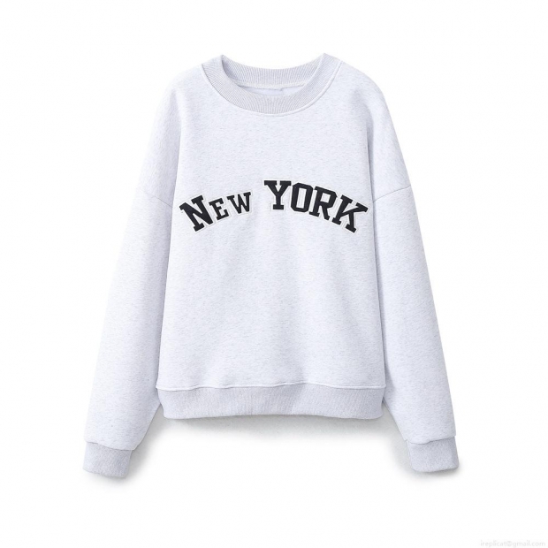 Women Casual Heather Grey Sweatshirt Shorts Set 85 Cotton Fleece Lined New York Collegiate Embroidery Two Piece Loungewear Sporty Streetwear Outfit