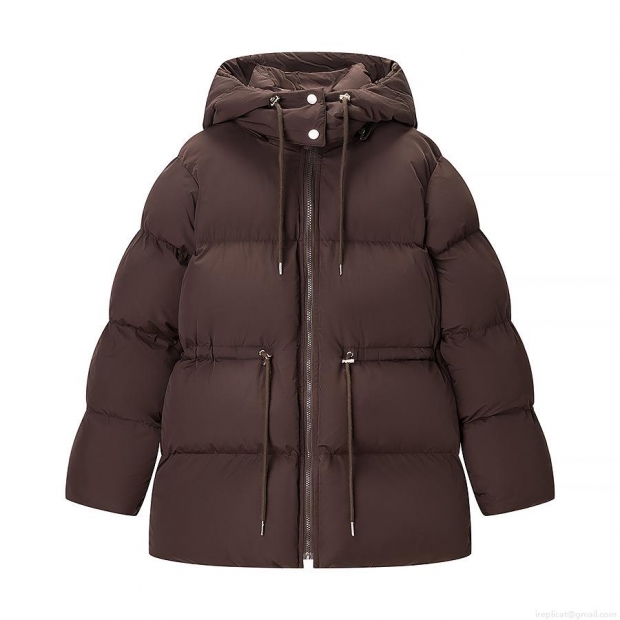 Women's Winter Puffer Jacket Hooded Padded Coat Quilted Windproof Warm Outwear Dark Brown Loose Fit Casual Streetwear Fashion Parka With Drawstring