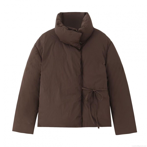 Women Casual Solid Thickened Puffer Jacket Stand Collar Tie Waist Loose Polyester Cotton Padded Coat Winter Warm Outerwear Streetwear