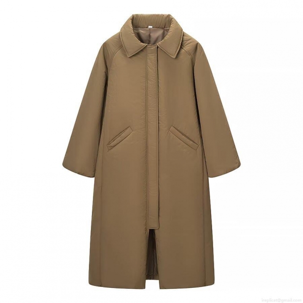 Women's Winter Long Padded Coat Warm Quilted Parka Jacket Turn-down Collar Casual Solid Color Outerwear With Pockets Loose Fit Overcoat For Ladies