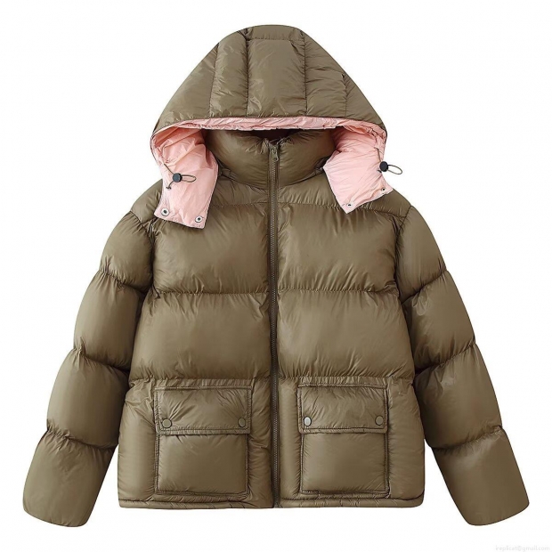 Women's Hooded Puffer Jacket Vintage Color Block Padded Coat Winter Warm Outerwear With Large Pockets Casual Zipper Quilted Jacket For Women
