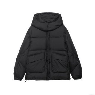 Women's Vintage Solid Color Hooded Puffer Jacket Quilted Warm Padded Coat With Zipper And Pockets Windproof Mid-length Outerwear For Winter Spring