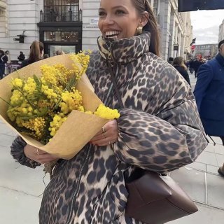 Women's Leopard Print Hooded Puffer Jacket Thickened Warm Cotton Padded Winter Coat Short Outerwear Fashion Streetwear Ladies