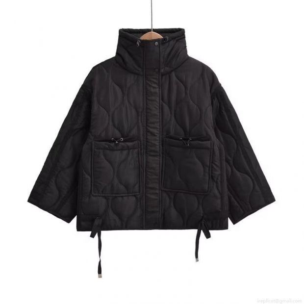 Women's Y2K Quilted Padded Jacket Chenille Polyester Stand Collar Zipper Loose Fit Short Puffer Coat Winter Streetwear Warm Outerwear Clothing