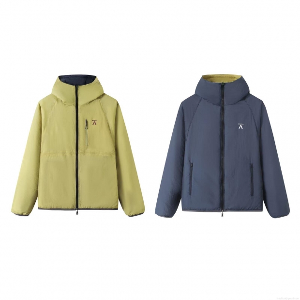 Women's Reversible Padded Jacket Lightweight Hooded Outdoor Puffer Coat Loose Warm Winter Outerwear Casual Solid Color Zipper Windproof Clothing