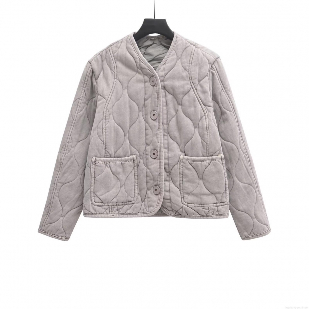 Women's Lightweight Quilted Jacket Long Sleeve Onion Quilted Padded Outerwear Cotton Polyester Blend Button Down Casual Warm Coat for Women