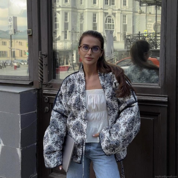 Women's Vintage Paisley Print Quilted Jacket Retro Boho Lace-up Long Sleeve Padded Cotton Coat Autumn Winter Warm Outerwear For Women