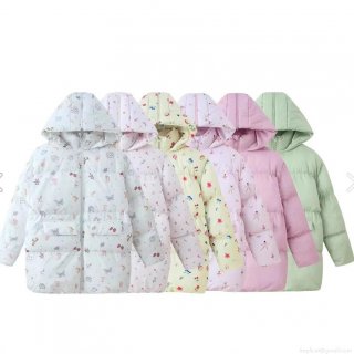 Women's Fashion Ethnic Floral Hooded Puffer Jacket Casual Mid-Length Polyester Cotton Quilted Coat Long Sleeve Warm Winter Outerwear With Pockets For Women